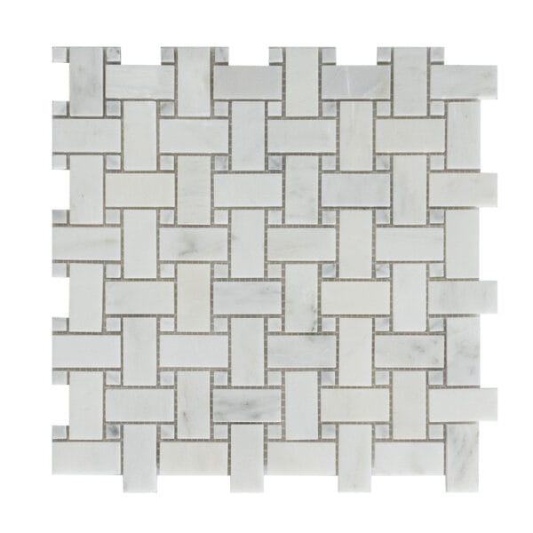 Oriental White & Carrara White Bask Marble Mosaic Tile