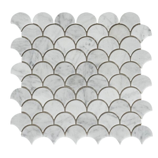 Carrara White Fan Marble Mosaic Tile