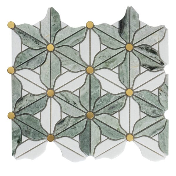 Shangri La & Thassos Flower Marble Mosaic Tile