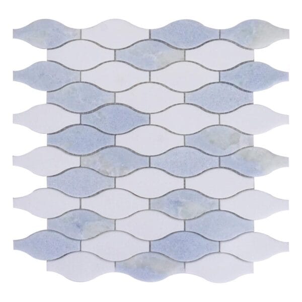 Azul Cielo & Thassos Long Lantern Marble Mosaic