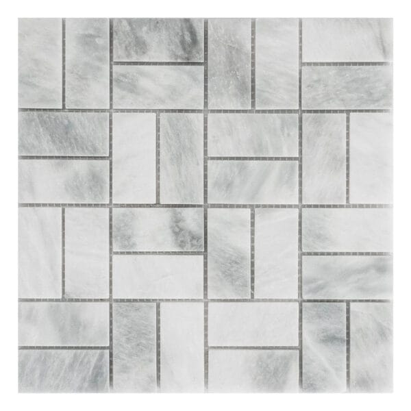 Azul Gray Rectangle Marble Mosaic Tile