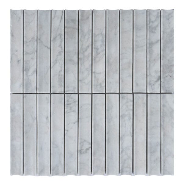 3D Carrara Concave Fluted Mosaic Tile