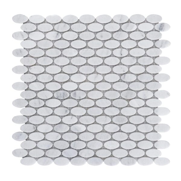 Carrara White Oval Marble Mosaic Tile