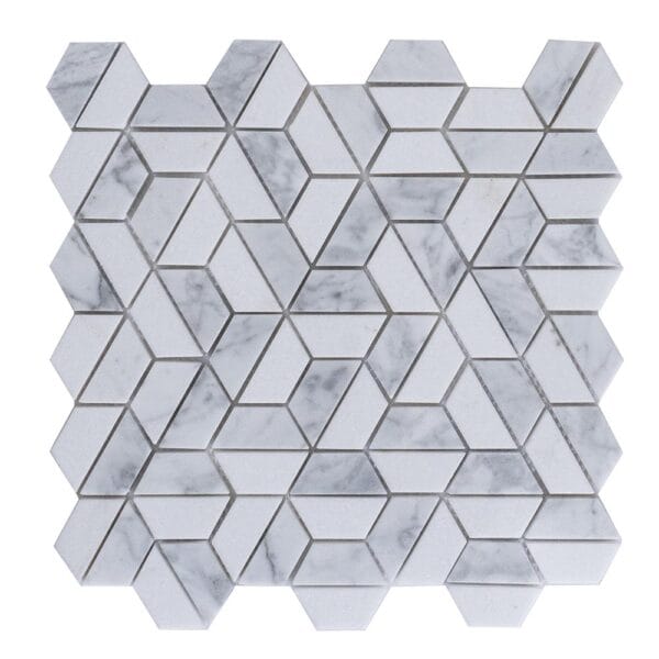 Carrara White & Thassos 2 Inch Hexagonal Marble Mosaic