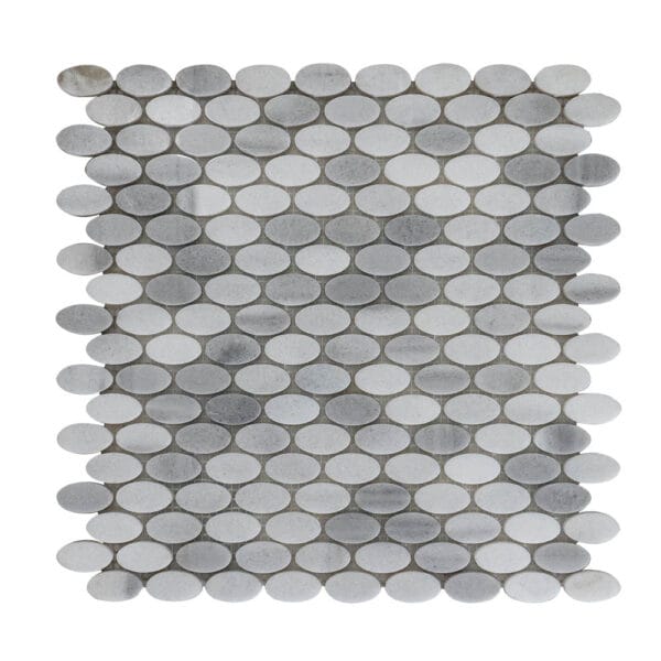 Marmar White Oval Marble Mosaic Tile