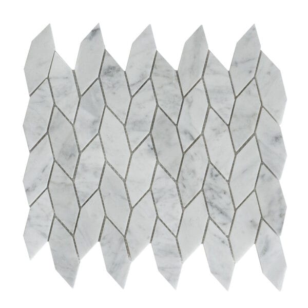 Carrara White Long Hexagonal Marble Mosaic Tile