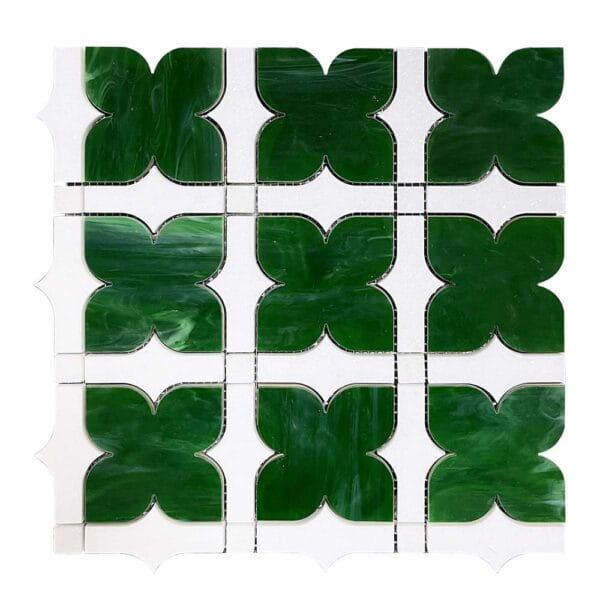 Water Jet Sivec Wiht Colorful Glass Mosaic Tile