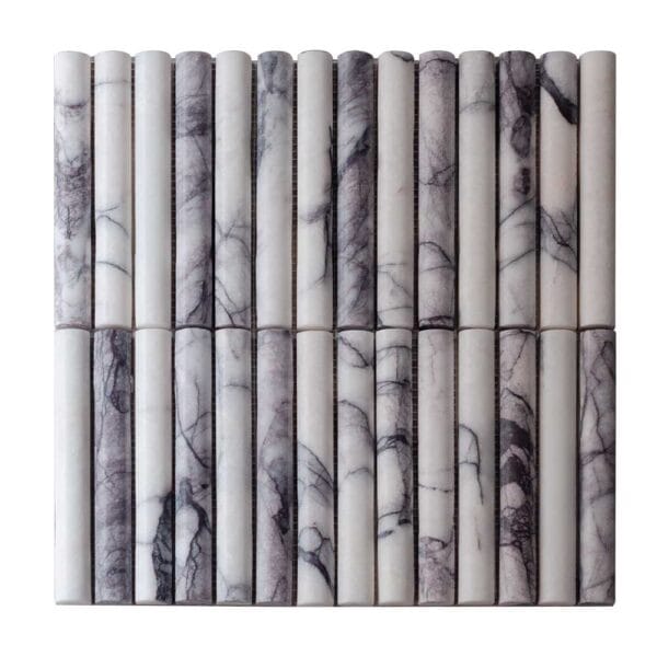 3D Mila Lilac Arc Fluted Mosaic Tile