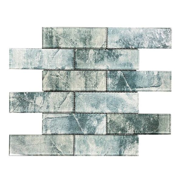 Vintage Light Green Crystal Glass Mosaic Tile