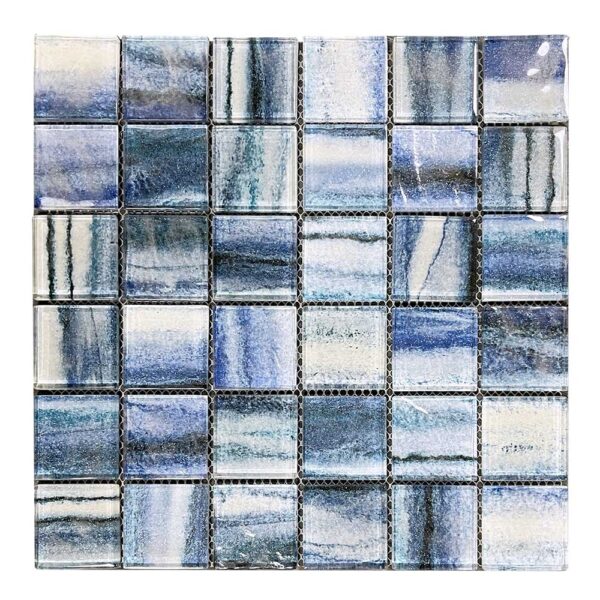 Gradient Light Blue Crystal Glass Mosaic Tiles