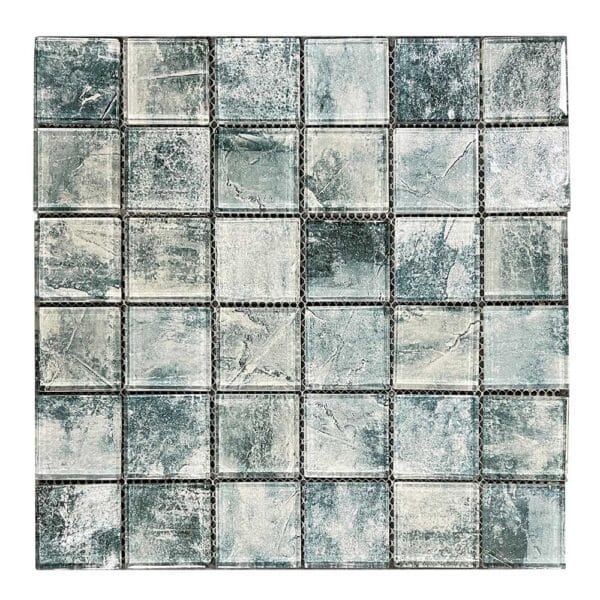 Retro Gradient Light Green Crystal Glass Mosaic Tiles