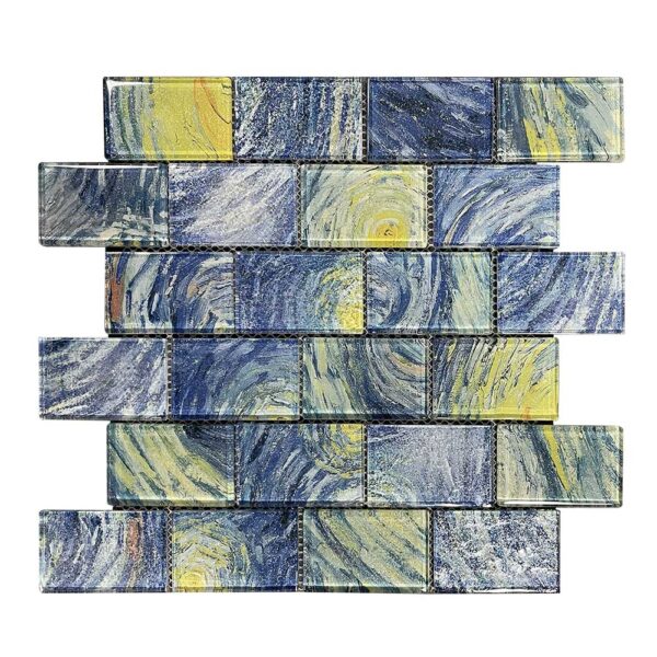 Van Gogh Impression Crystal Glass Mosaic Tile